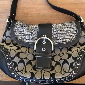 Coach tweed and Classic Coach C in gray and black